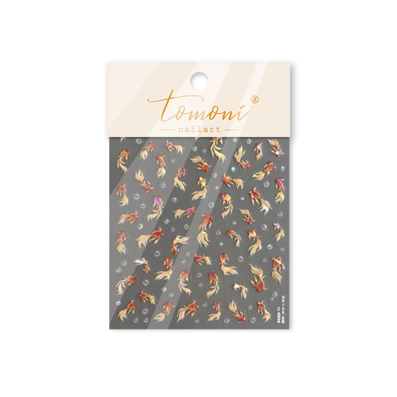 Tomoni Shell Light Nail Stickers - Japanese Style Goldfish Nail Art Accessories.