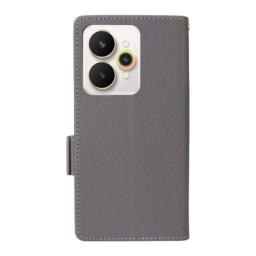 For Realme 15 Pro 5G/15 5G Case with Wrist Strap Litchi Texture PU Leather Wallet Phone Cover
