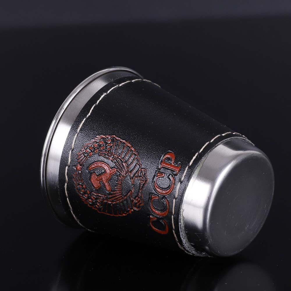 PU Leather Water Mugs Camping Beach Stainless Steel Cup Wine Beer Cup Camping Cup Travel Cups