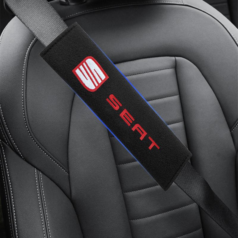 2Pcs Car Seat Shoulder Belt Cover Protector Pad Auto Accessories For SEAT Leon 5F Ibiza 5 6 MII Altea Toledo 3 Cordoba Alhambra