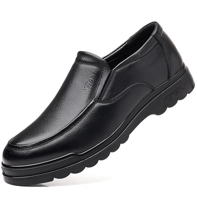 The first layer of cowhide men's business formal leather shoes men's fashion breathable shoes British one-pedal foot cover casual single shoes