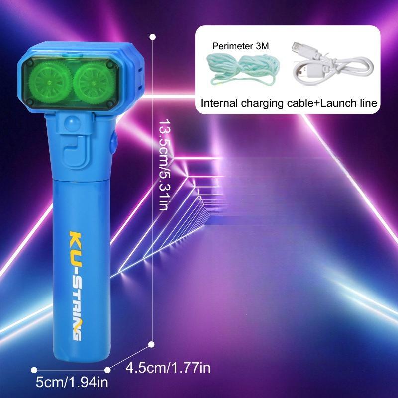 Licht Speelgoed Touw Gloeiend in het Donker Touw Touw Lanceerder Lichtgevend Draagbaar Handheld Touw Stressverlichters Speelgoed Voor Kinderen Feest Cadeaus blauw