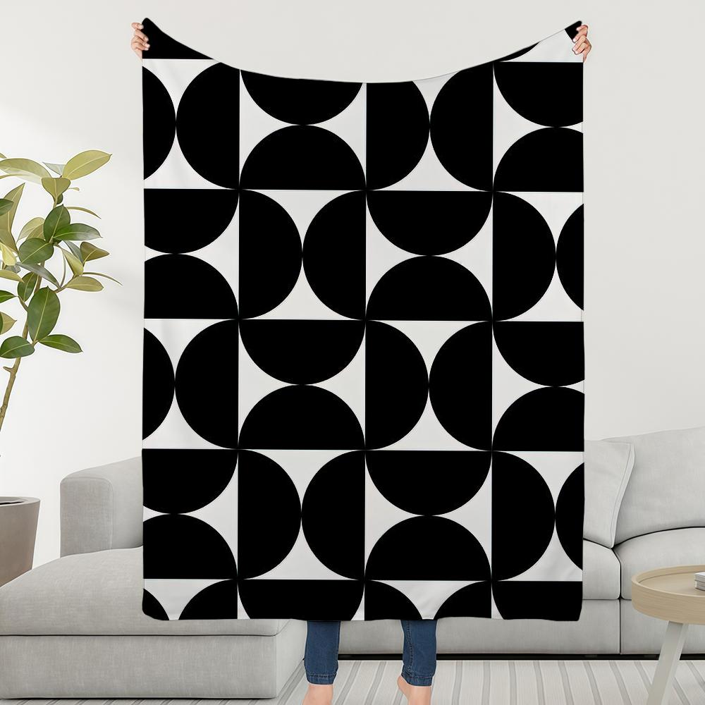 Blanket Geometric Throw Super Art Cosy Plush Living Room Sofa Couch Bauhaus Childish Birthday Gifts