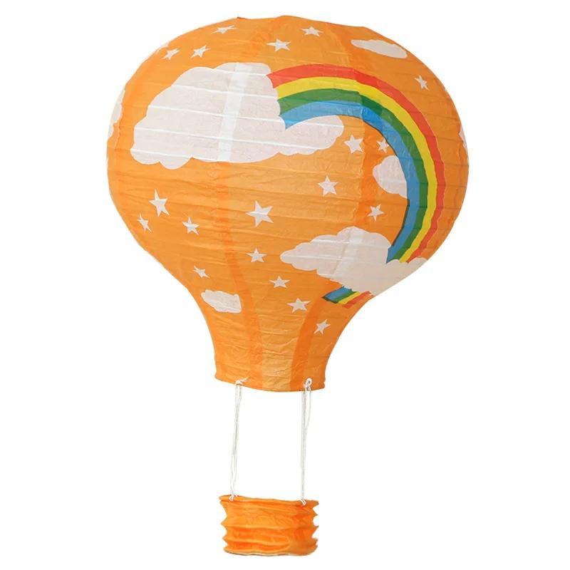 12" 30cm Rainbow Hot Air Balloon Paper Lanterns Ball Lampion Hanging White Wedding Decoration Lampshade Christmas Party Decor