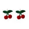 Feng Timo, Gli Stessi Orecchini a Bottone Esagerati Ciliegia Peluche Dolci Coreani, Moda Autunno Inverno Dolci Personalizzati Orecchini Frutta