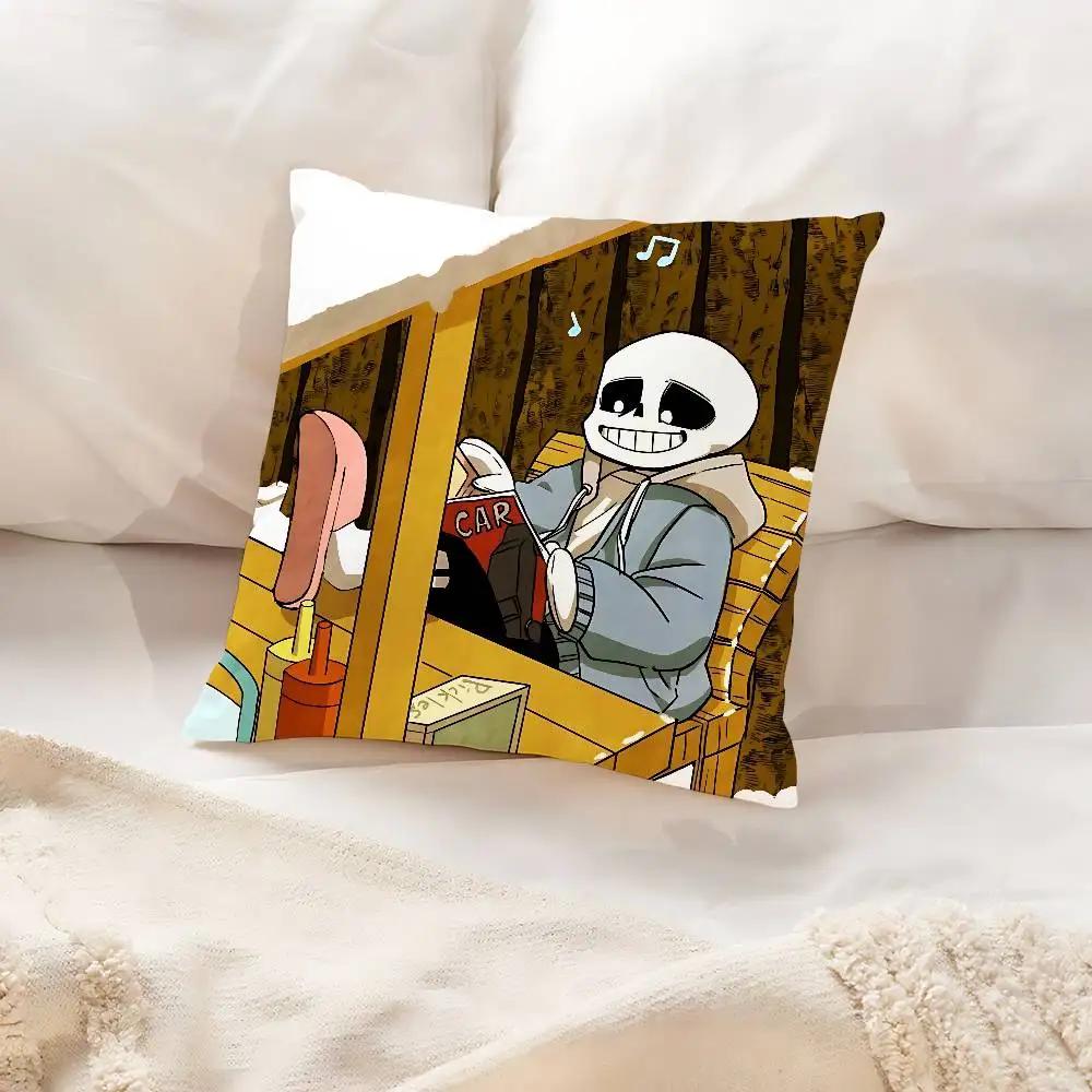 Süße H-Undertale Sans-W Kissenhülle Kissenbezug Weich Süß Dekokissenhülle Für Auto Sofa Kissenbezug Polyester Mit Reißverschluss