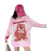 2024 A/W Strawberry Bear Loose Knit Sweater - Women's Round Neck Casual Style