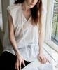 THEELO Shirred Panel Top Blouse (Ivory)