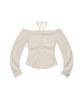 INSTANTFUNK Off-Shoulder Shirred Blouse