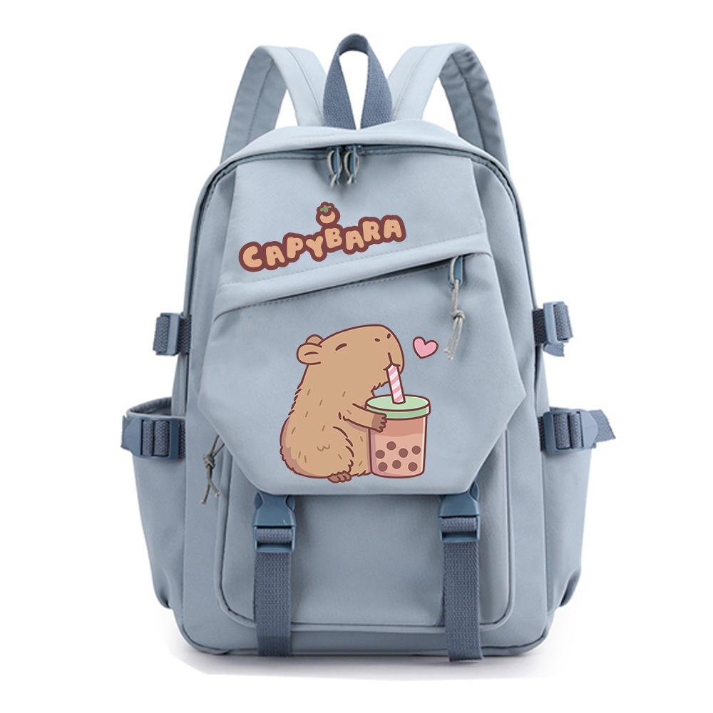 New Kapibara Cute Cartoon Peripheral Printing Student Schoolbag Cross-border Trend Burden Reduction Large-capacity Backpack