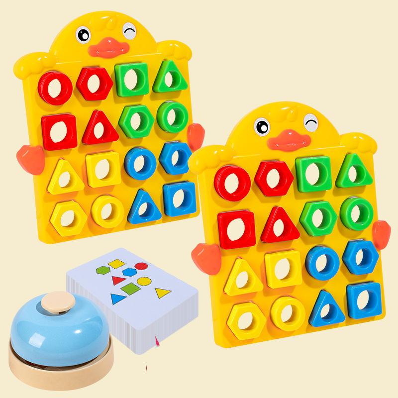 Montessori Spielzeug für Kinder 3D Holzpuzzles für Kinder von 3 bis 6 Jahren DIY Geometrische Formen Farbzuordnung Lern-Lernspiel