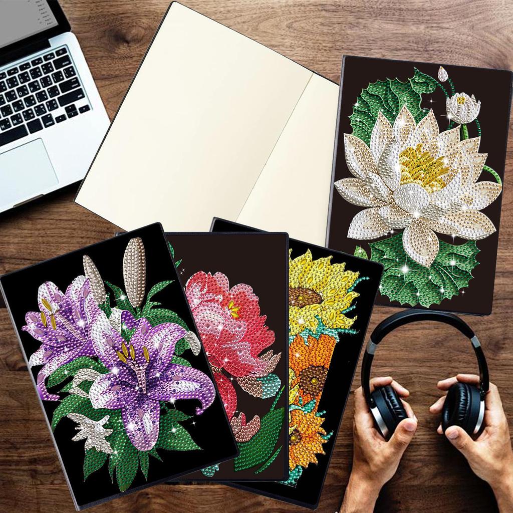 2025 Creative DIY Diamond Sticker A5 Notebook: Special-Shaped 50-Page Children's Diamond Painting Book
