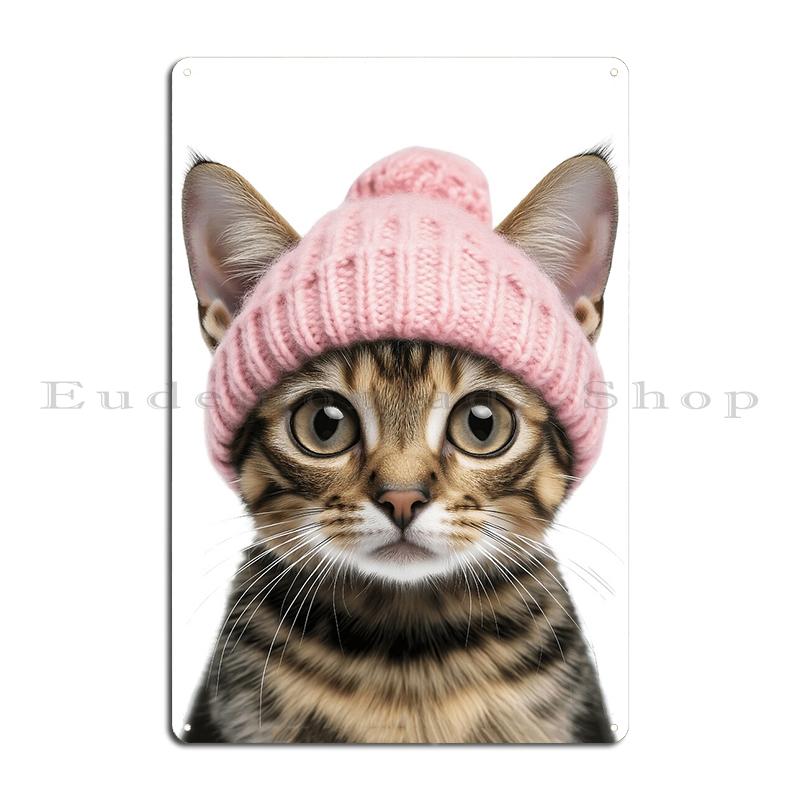 Bengal Cat Metal Sign Wall Plaque Club Party Living Room Designing Hand Drawn Bengal Cat Tin Sign Poster