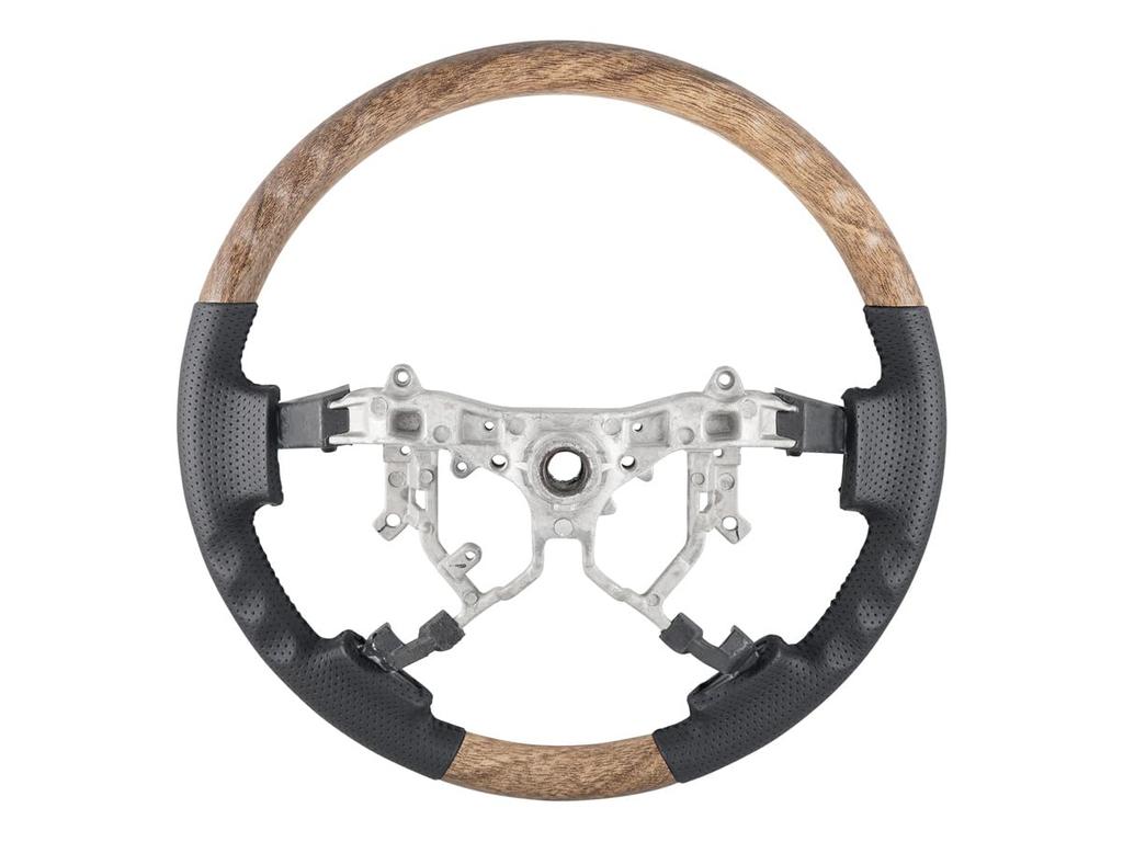 TRISTAR'S Standard Steering Wheel and Shift Knob Set for Toyota Hiace 200 Series (4th, 5th, 6th, 7th, and 8th Generation) (Classic Wood/Natural Wood)