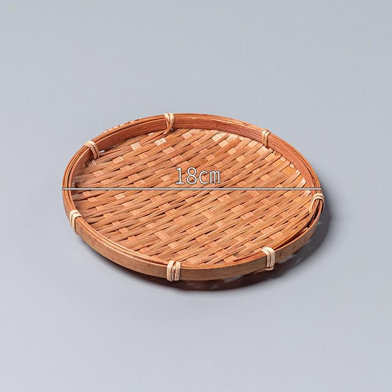 Handwoven Bamboo Retro Snack Basket and Plate for Picnic and Storage