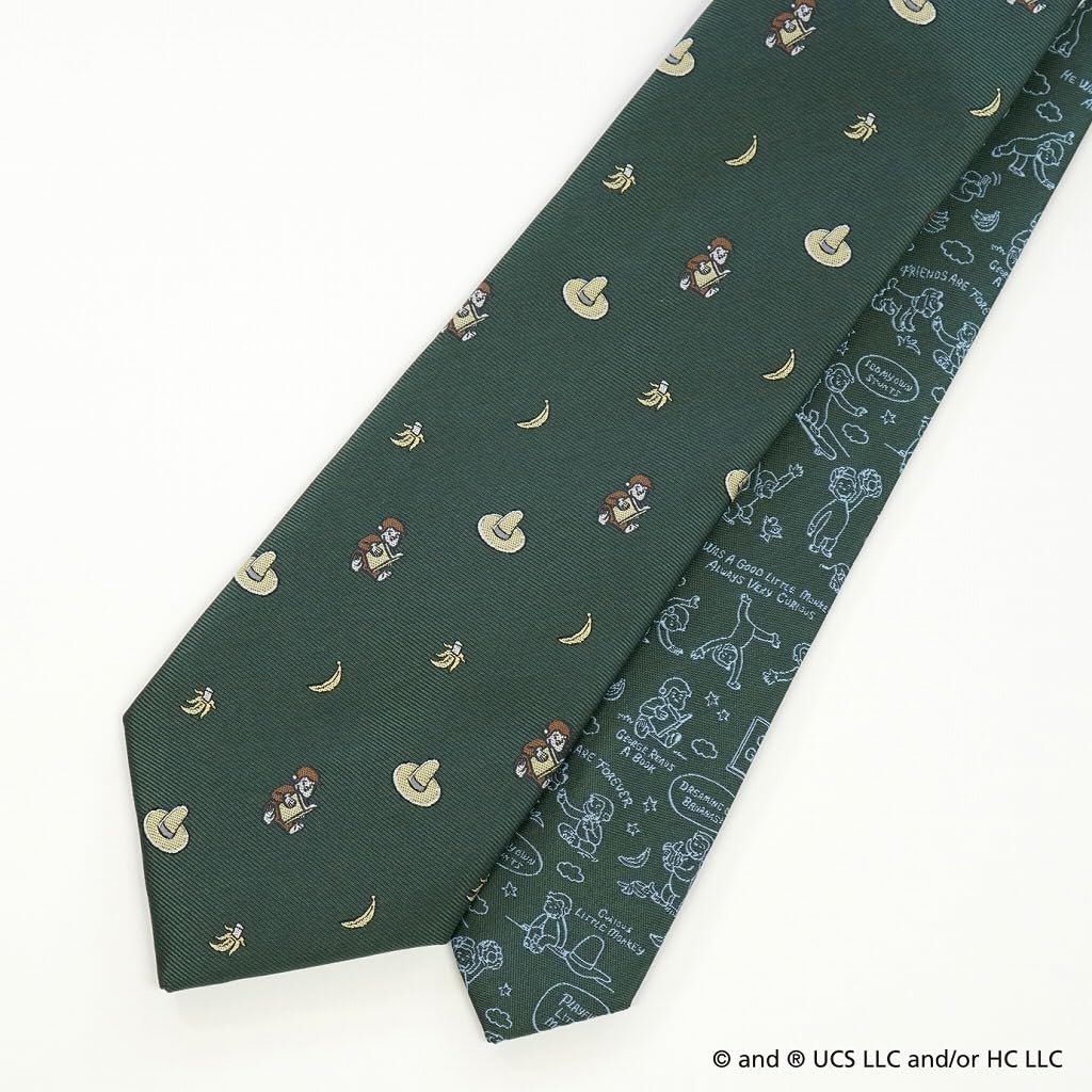Curious George Tie UND49160 Green, Party Tie, Character Gift