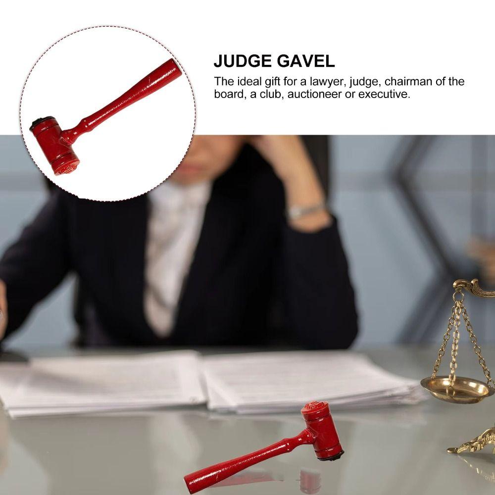 Tool Judge Stamp Hammer Inkpad Mini Judge Gavel Toy Wooden Hammer  Notebook Decoration