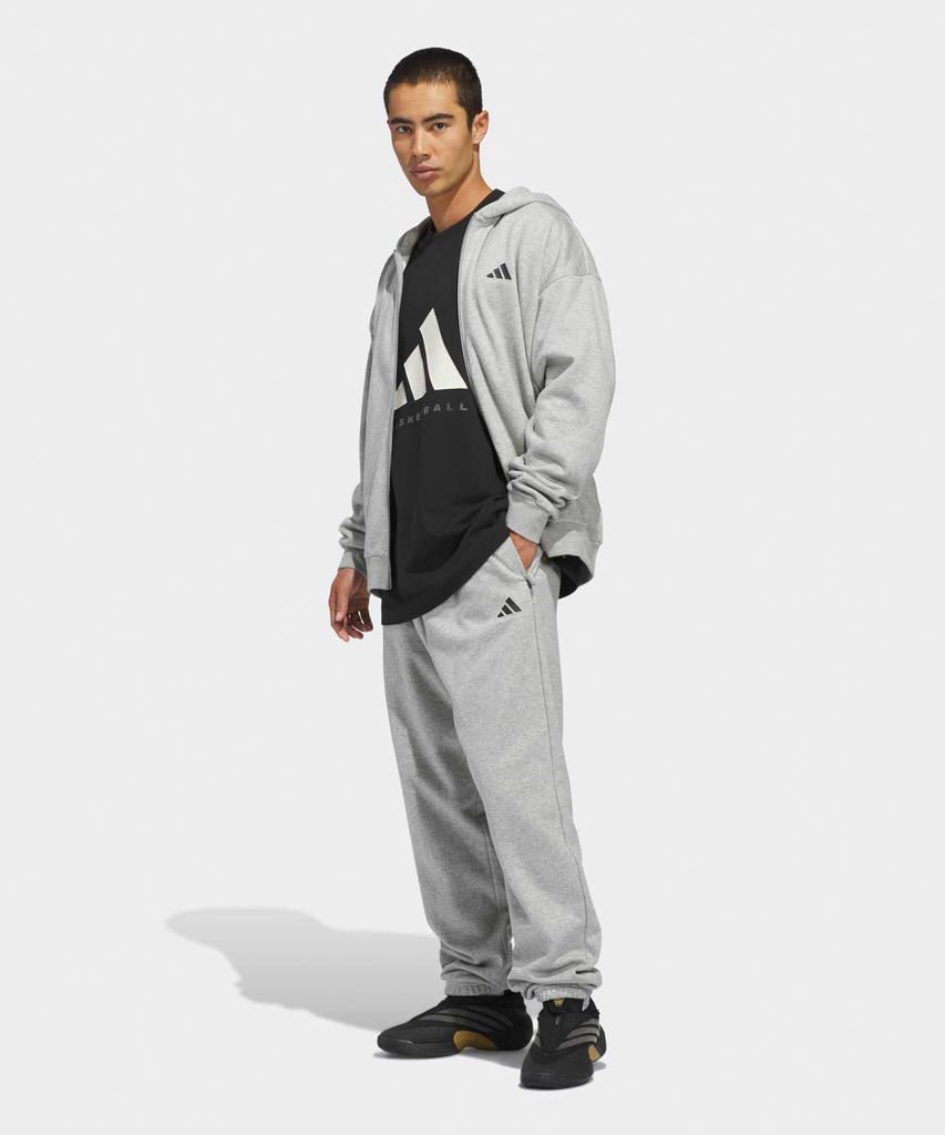 Adidas Basketball Full-Zip Hoodie - Medium Grey Heather / Kb7562