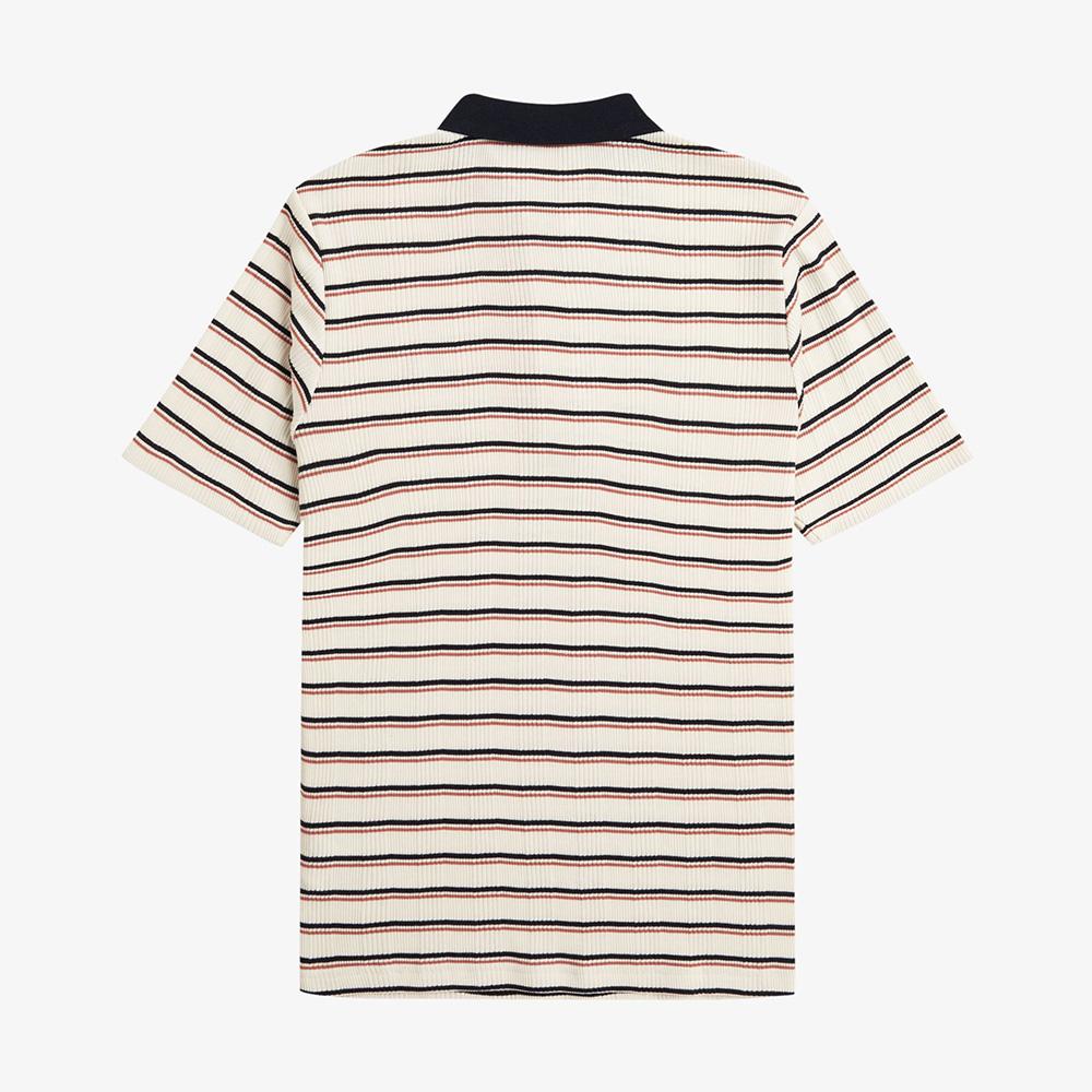 FRED PERRY [Womens] Striped Rib Polo Shirt - Silky Peach Afpf2519189-R33