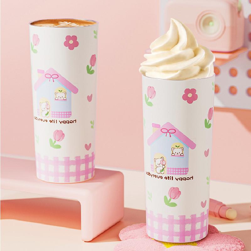 Cake Bear Cat Printed 700ml Stainless Steel Insulated Cup Large Capacity Gift