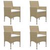 vidaXL 5-tlg. Garten-Essgruppe Beige