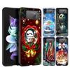 Schnee Frohe Weihnachten Harte PC-Handyhülle Für Samsung Galaxy Z Flip 5 4 3 Schwarze Hülle Für Galaxy Z Flip 6 Faltbare Stoßfeste Hülle