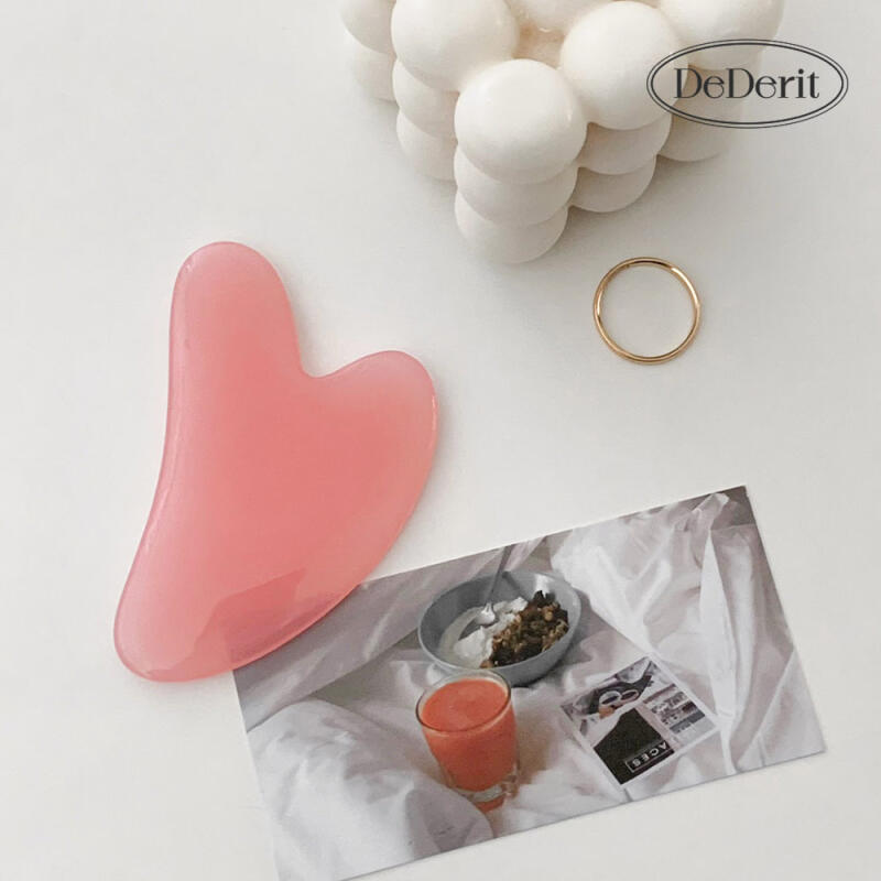 Pink Heart Roller Guasha Set Facial Self-Massage Tool