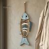 Coastal Theme Interior Bohemian Wooden Fish Wall Decor With/without LED Lights, Retro Hanging Ornament Craft for Entryway Bedroom Living Room