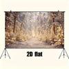 2D Cozy Winter Forest Wall Hanging, 2D Flat Print Snowy Pine Tree Tapestry for Living Room