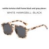 Uv400 Retro Double Bar Square Sunglasses With Gray Lenses For Outdoor Sports