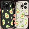 Phone Case for iPhone 16 15 Pro Max 13 12 11 Pro 14ProMax 16Plus 12Pro 16e 13Pro Soft Cover Shell Cartoon Avocado