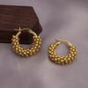 French Light Luxury Unique Ball Wrap Hoop Earrings for Women - High-End Fashion Versatile Studs