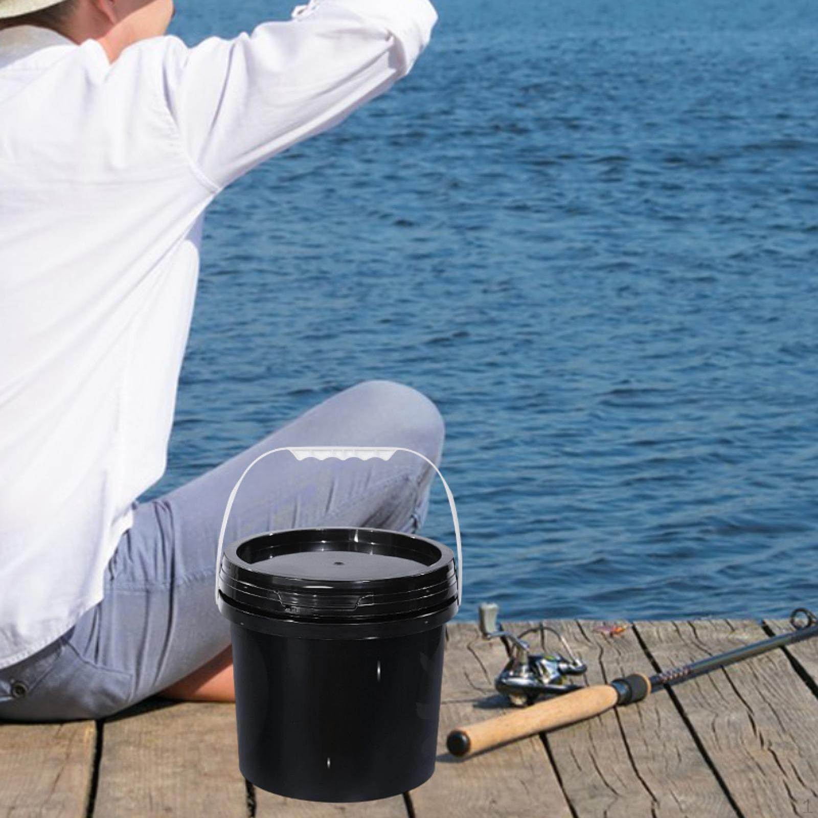 

Банка для краски, контейнер для хранения продуктов, 5 л, многоцелевое, легко моющееся ведро с крышкой и ручкой для чёрный