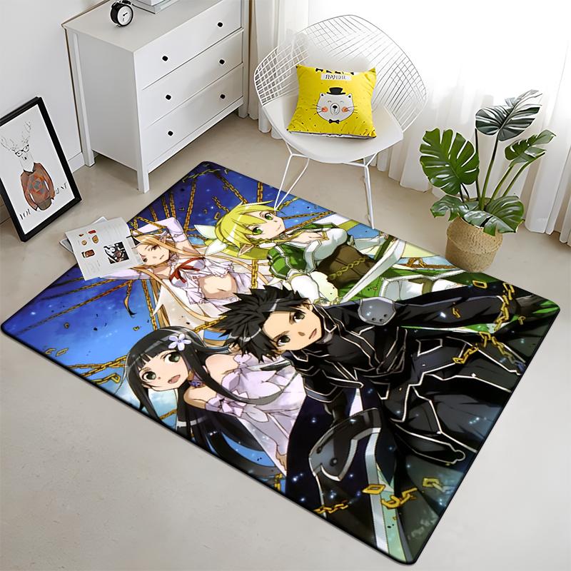 Hot Anime SAO Sword Art Online Modern House Living Room Floor Matte Bedroom Carpet Art Poster Mat Pattern Decorative Square Rug