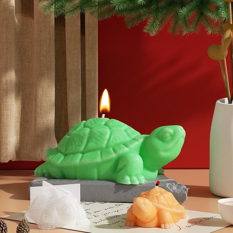 1Pc DIY Epoxy 3D Three-dimensional Turtle Size Wood Mold Aromatherapy Plaster Candle Ornament Silicone Ornament