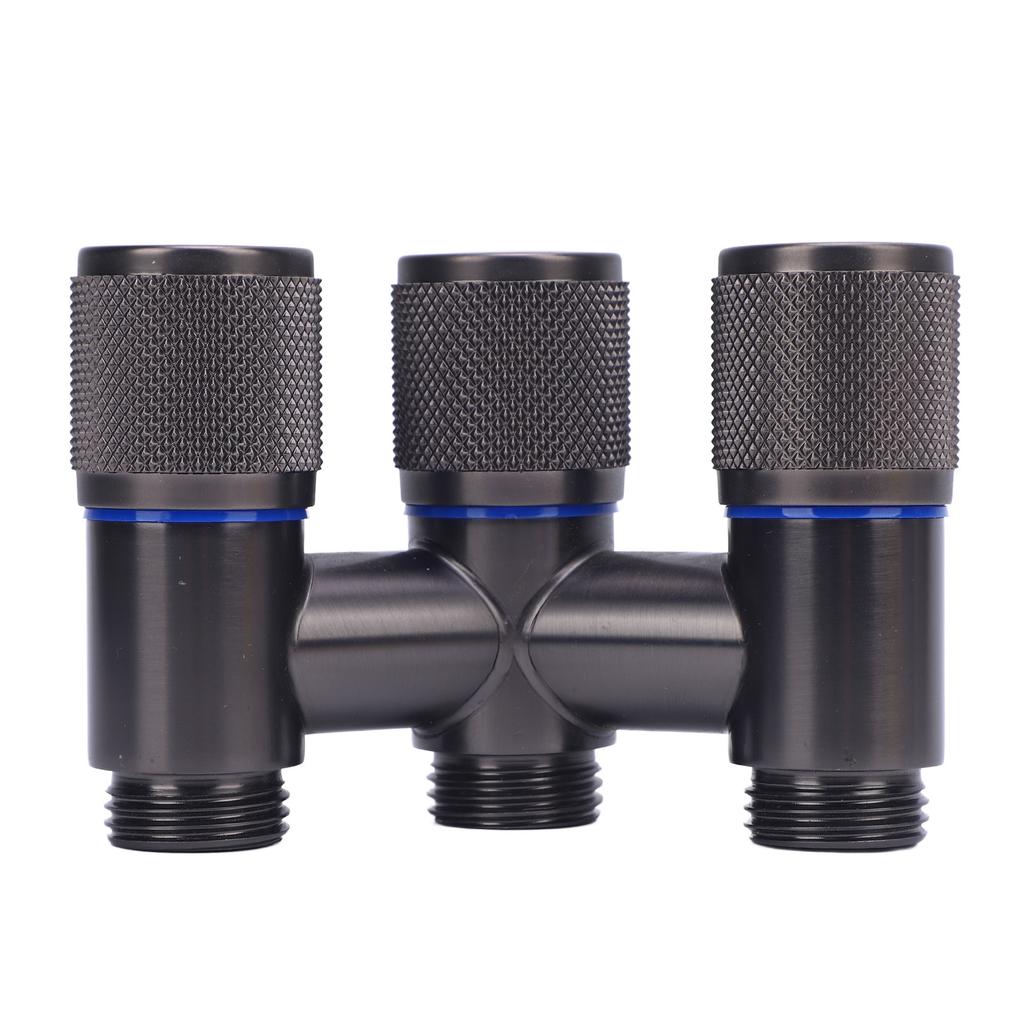 Trädgårdsslangfördelare 1 Inlopp 3 Utlopp G12in Hangänga Mässing Platsbesparande Vattenkranfördelare