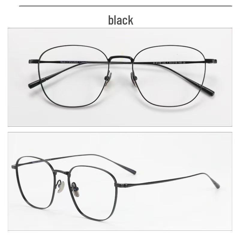 Pure Titanium Myopia Eyeglass Frames, Thin Metal Rim, Fashionable & Prescription-Compatible
