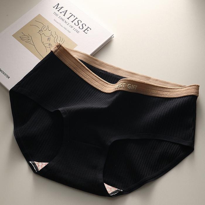 Damen Slips aus Baumwolle mit mittlerer Taille, bequemer Slip, weiche Mädchen-Höschen, sexy Unterwäsche, M bis XXL