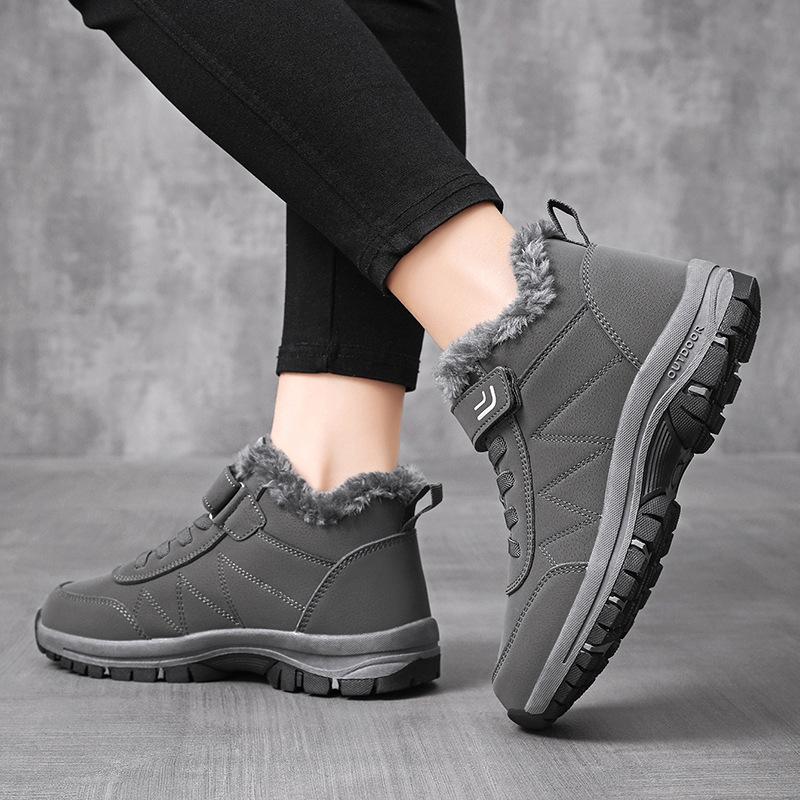Winter Leather Velvet Warm Cotton Shoes Casual Outdoor Snow Boots Cotton Shoes