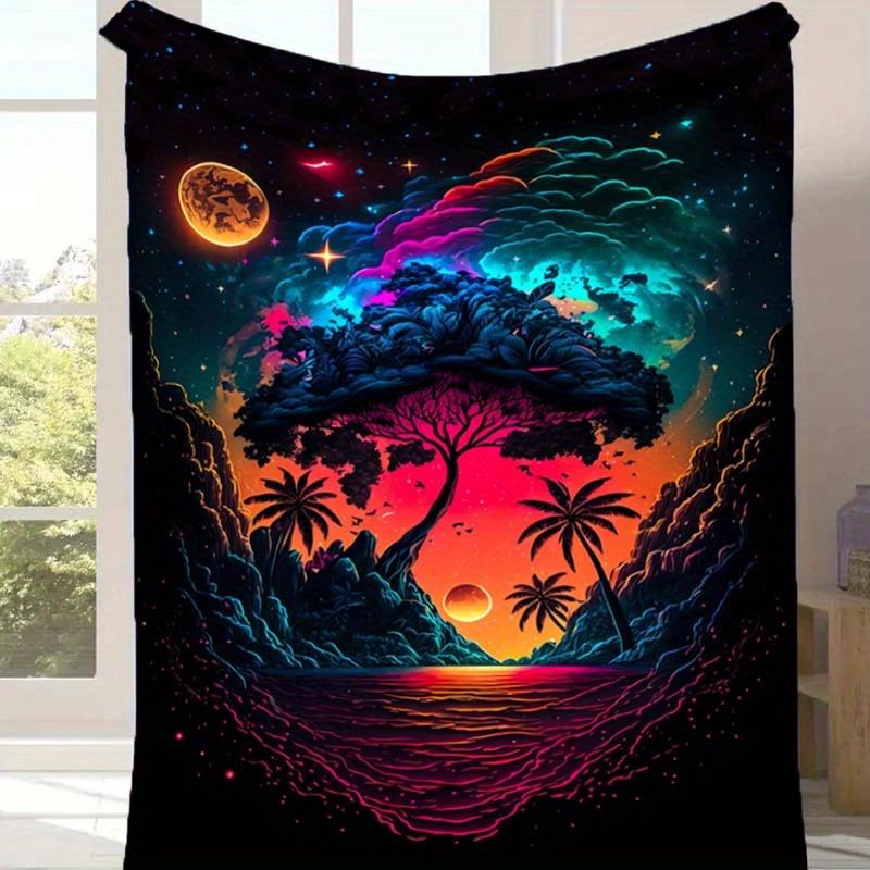 

1pc Beautiful Sunrise Print Blanket, Soft Warm Throw Blanket Nap Blanket for Couch Sofa Office Bed Camping Travel, Multi-purpose Gift Blanket 130cmx150cm