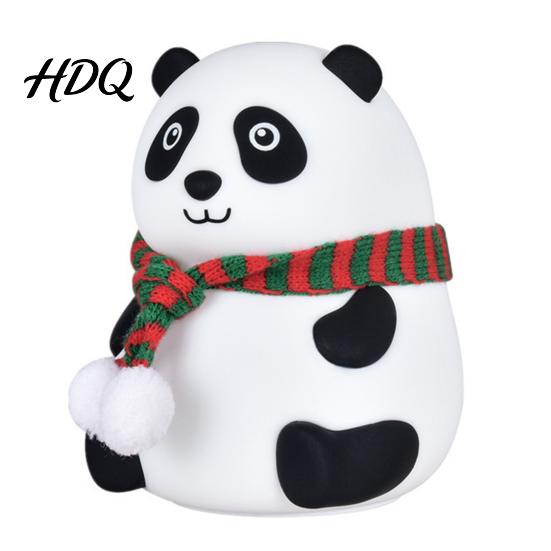 Panda Night Light Silicone LED Light Rechargeable Cartoon Bedside Lamp with 7 Children Room Nightlight Colors Soft Color Changing Desk for