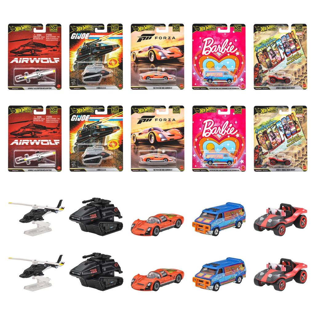 Hot Wheels Pop Culture Assorted Vehicle Toys Diecast Box of Ages Cars, 10, 3+, Multi-color HXD63-986Q