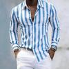 Camicia Casual da Uomo a Maniche Lunghe a Righe