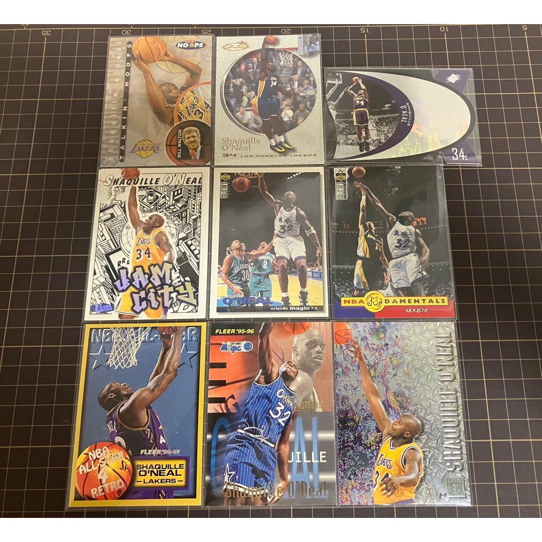 Used Shaquille O Neal NBA Trading Card Set of 9