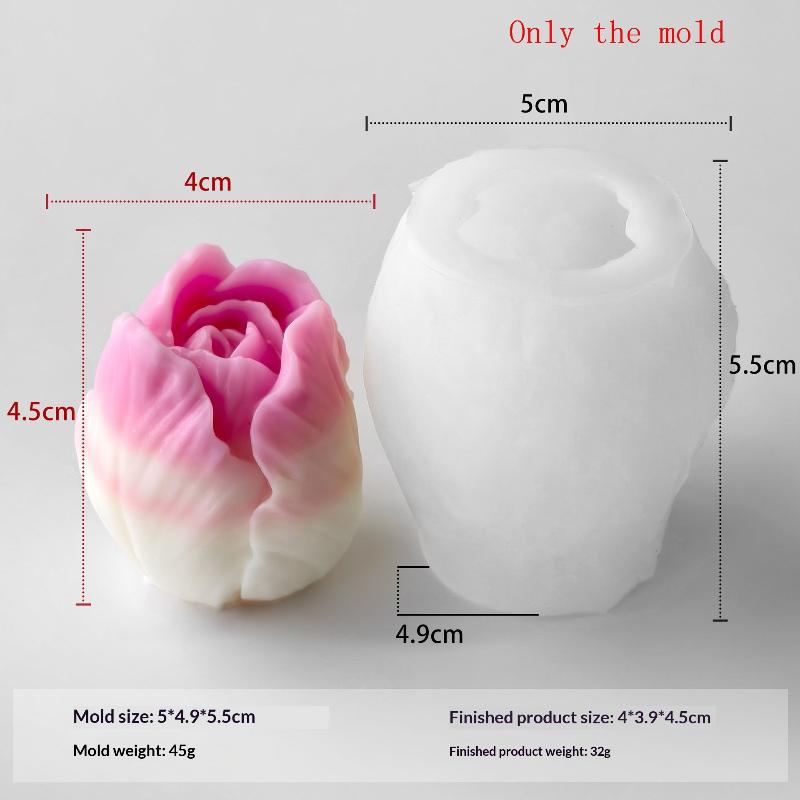1ks Ručně vyráběná vonná svíčka Sádrové pryskyřičné formy DIY Květiny Tulipán Silikonová forma Domácí sušenky Čokoládové bonbony Pečicí nástroj