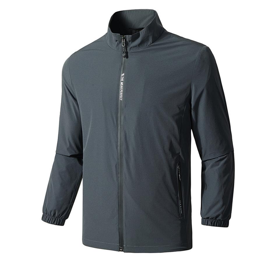 

Men s Spring and Autumn Long Sleeved Twill Jacquard Zipper Jacket Men s Fashionable Slim Fit Jacket Jacket Male Top 8XL сірий