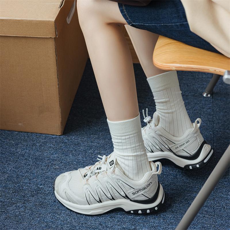 Direct Sales Mekki Basic Base Solid Color Vertical Stacking Socks Striped Cotton Socks