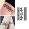 Legs Arm Temporary Tattoo Lace Fake Tattoo Body Art Sticker Black Henna Tattoo Decals Finger Hand