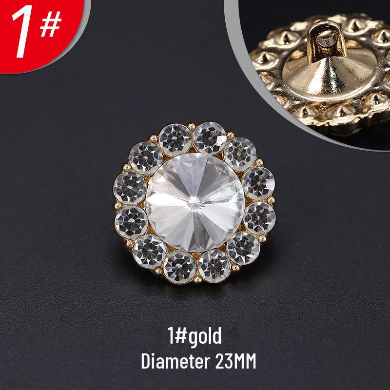 Damskie ekskluzywne czarne modne metalowe guziki z futra norek z wzorem płatków ze strasów