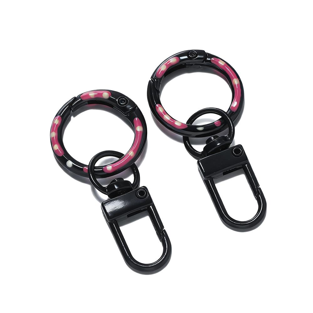 

1pc Metal Spring Clasp Crayfish Buckle Openable Round Carabiner Keychain DIY Jewelry Making Beadable KeyRing Hook Bags Buckle чорний